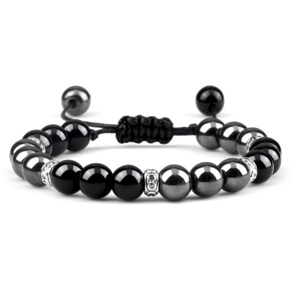 Bracelet Macramé Goldstone & hématite