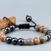 Bracelet Macramé Hématite & Pierre Naturelle