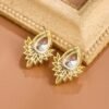 Boucles d'oreilles goutte cristal dorées