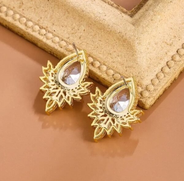Boucles d'oreilles goutte cristal dorées
