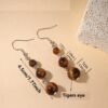 Boucles pendantes trio œil de tigre