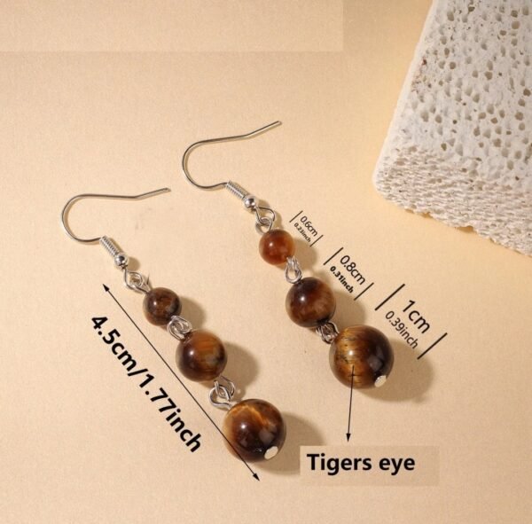 Boucles pendantes trio œil de tigre