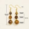 Boucles pendantes trio œil de tigre