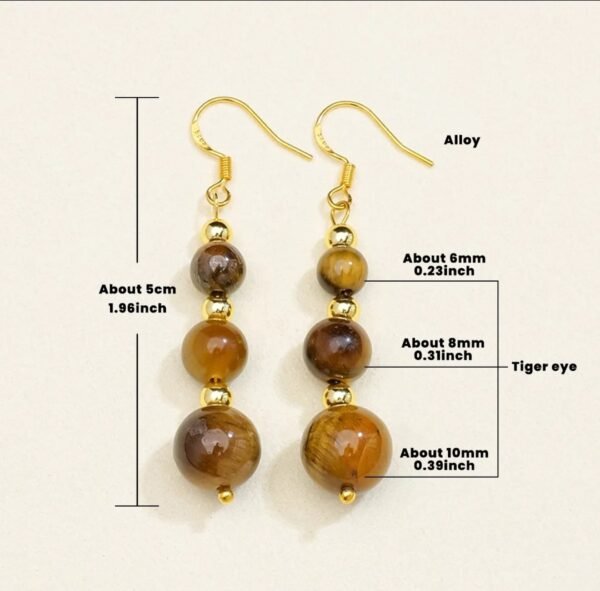 Boucles pendantes trio œil de tigre