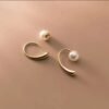 Boucles arc doré et perle