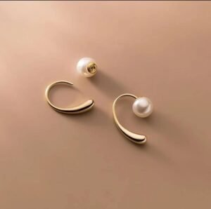 Boucles arc doré et perle