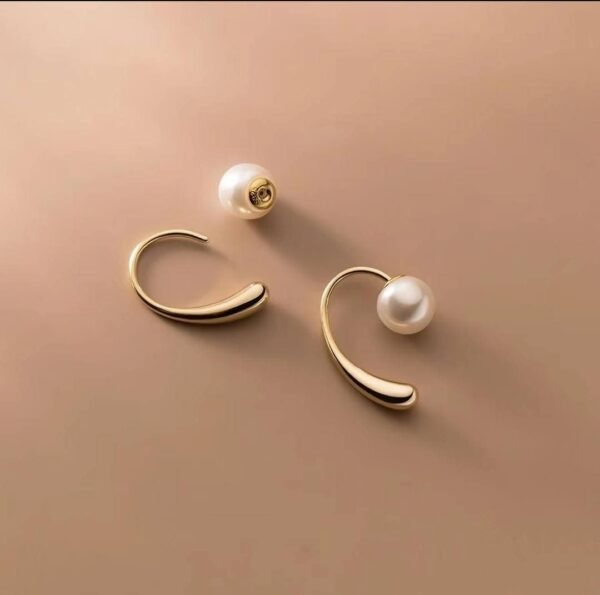 Boucles arc doré et perle