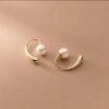 Boucles arc doré et perle