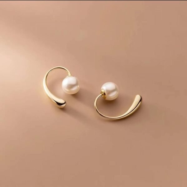 Boucles arc doré et perle