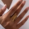 Bague ailes dorée ajustable