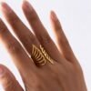 Bague ailes dorée ajustable