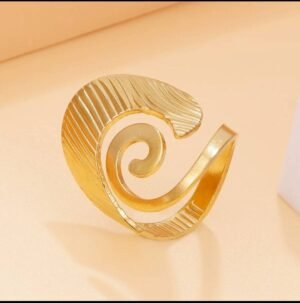 Bague spirale dorée ajustable