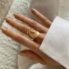 Bague spirale dorée ajustable