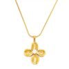 Parure fleur perle acier