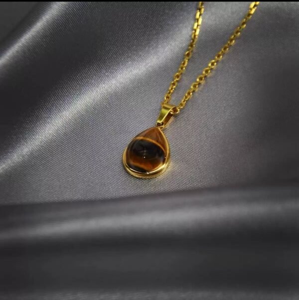 Collier goutte œil de tigre