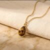 Collier goutte œil de tigre