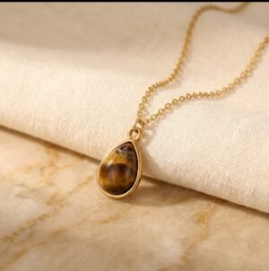 Collier goutte œil de tigre