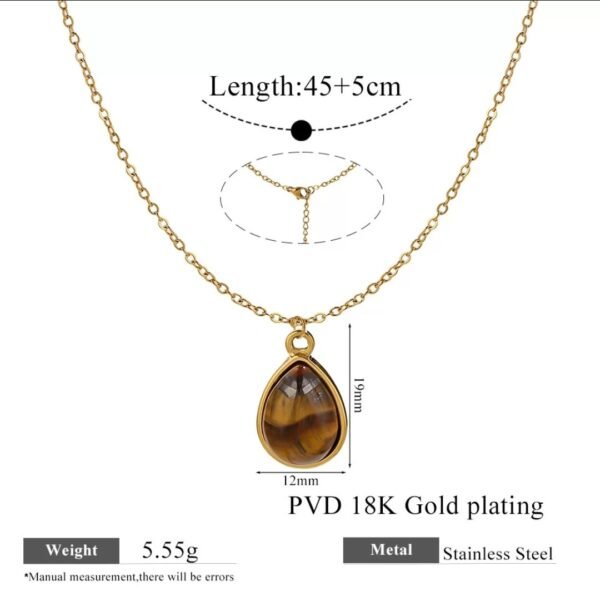 Collier goutte œil de tigre