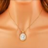 Collier Vierge Marie double face doré