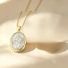 Collier Vierge Marie double face doré