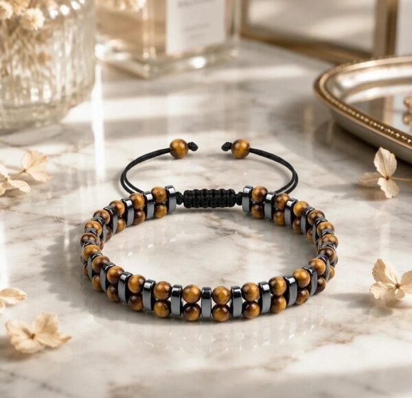 Bracelet œil de tigre et hématite