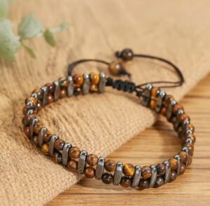 Bracelet œil de tigre et hématite