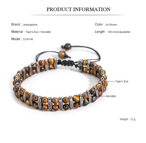 Bracelet œil de tigre et hématite