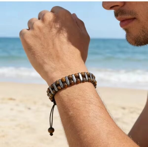 Bracelet œil de tigre et hématite