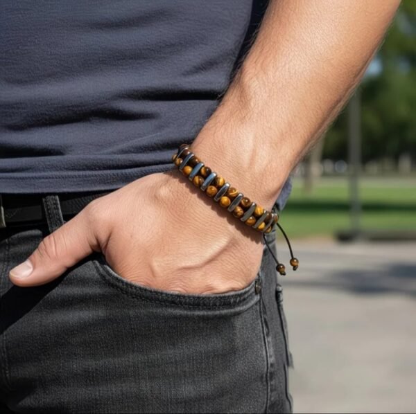 Bracelet œil de tigre et hématite