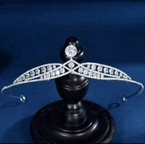 Diadème strass croisé élégant
