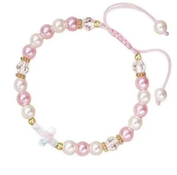 2026/09/1000220490.jpg Bracelet perles roses croix nacrée